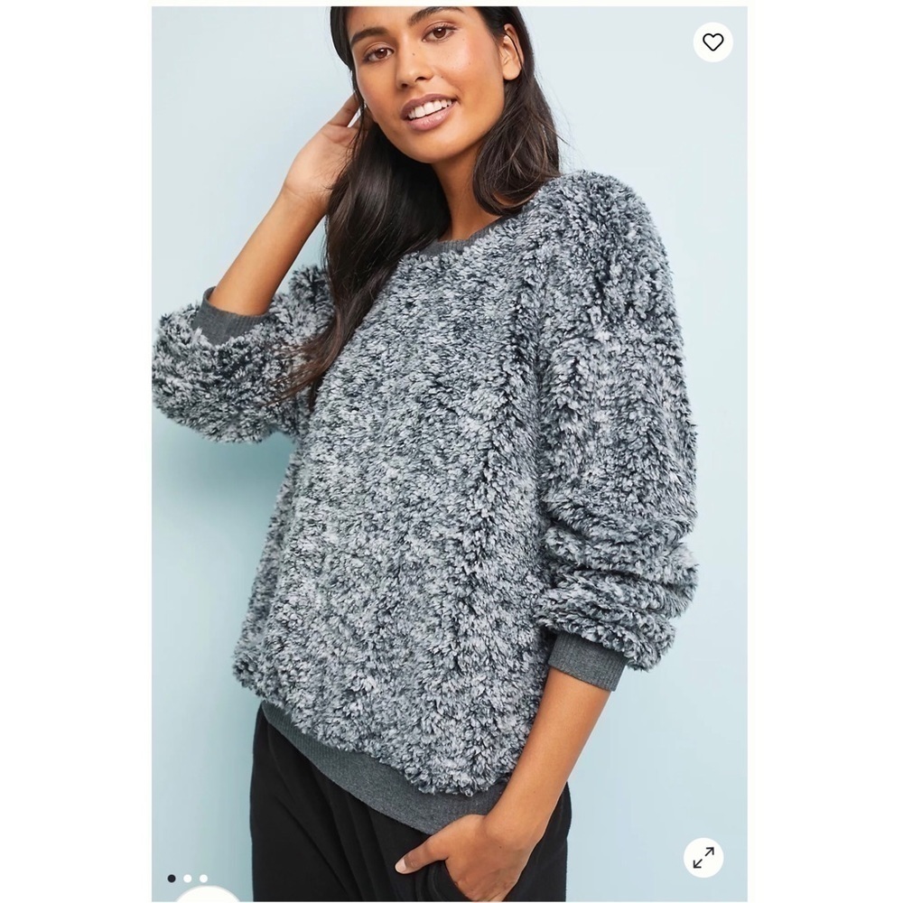 NWT ANTHROPOLOGIE SUNDAY IN BROOKLYN Sherpa Pullover Size L